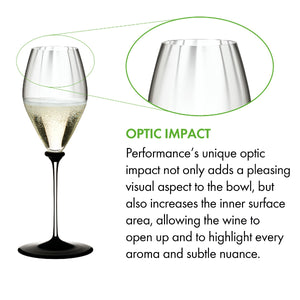 Riedel Fatto A Mano Performance Champagne Glass Black Base
